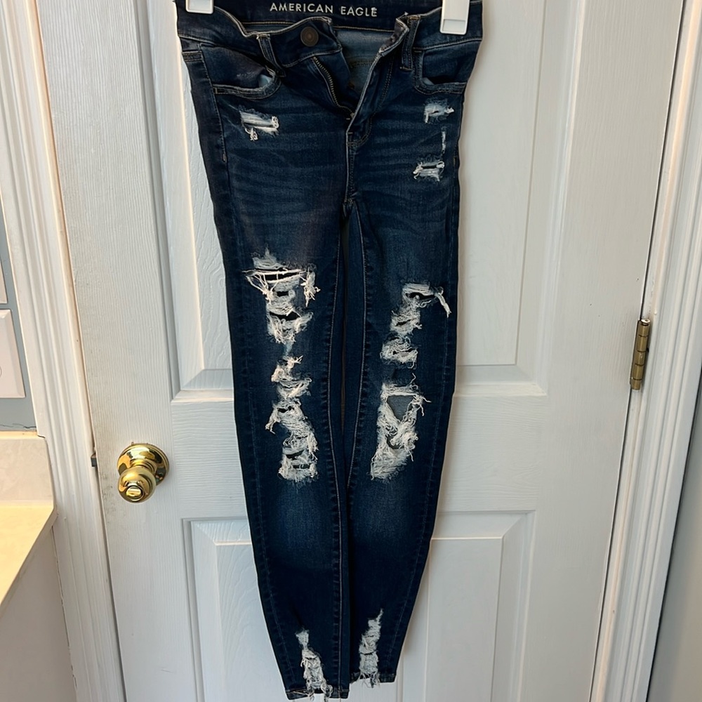American Eagle skinny ripped jeans